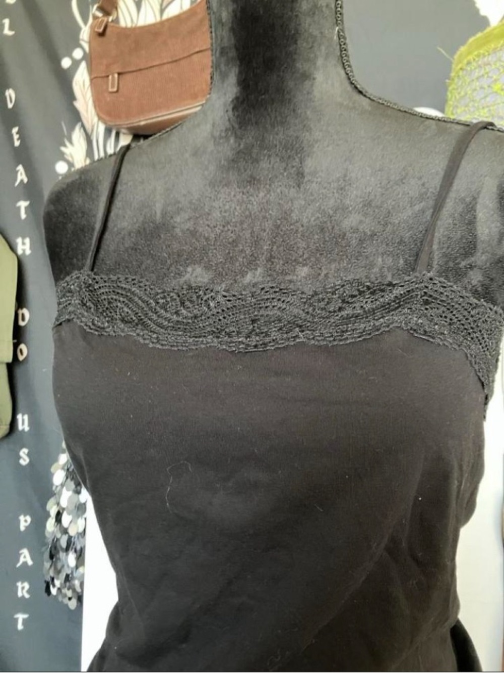 Ann Taylor Black Lace-Trim Camisole - Picture 2 of 5